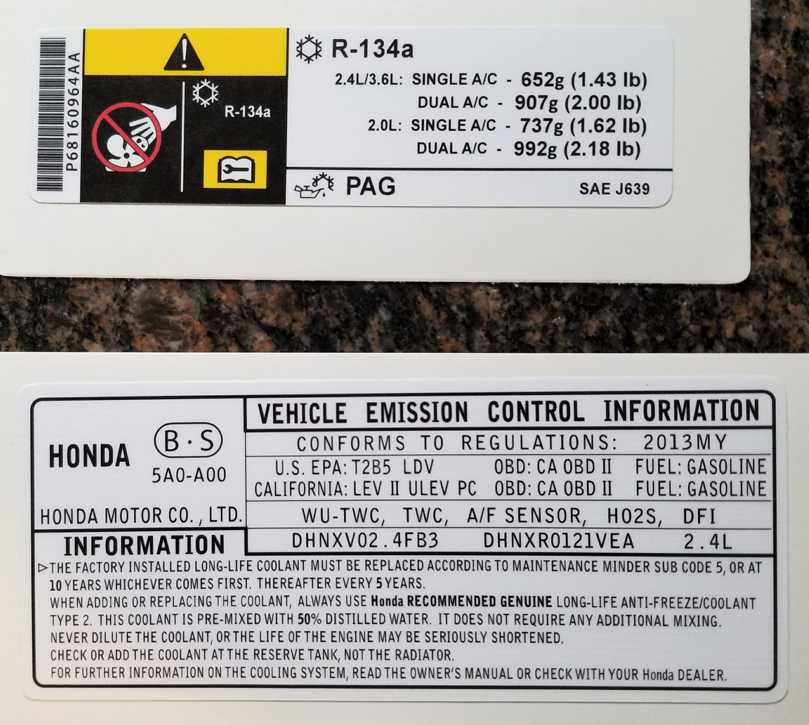 Honda Hood and Engine Labels Stickers http//www