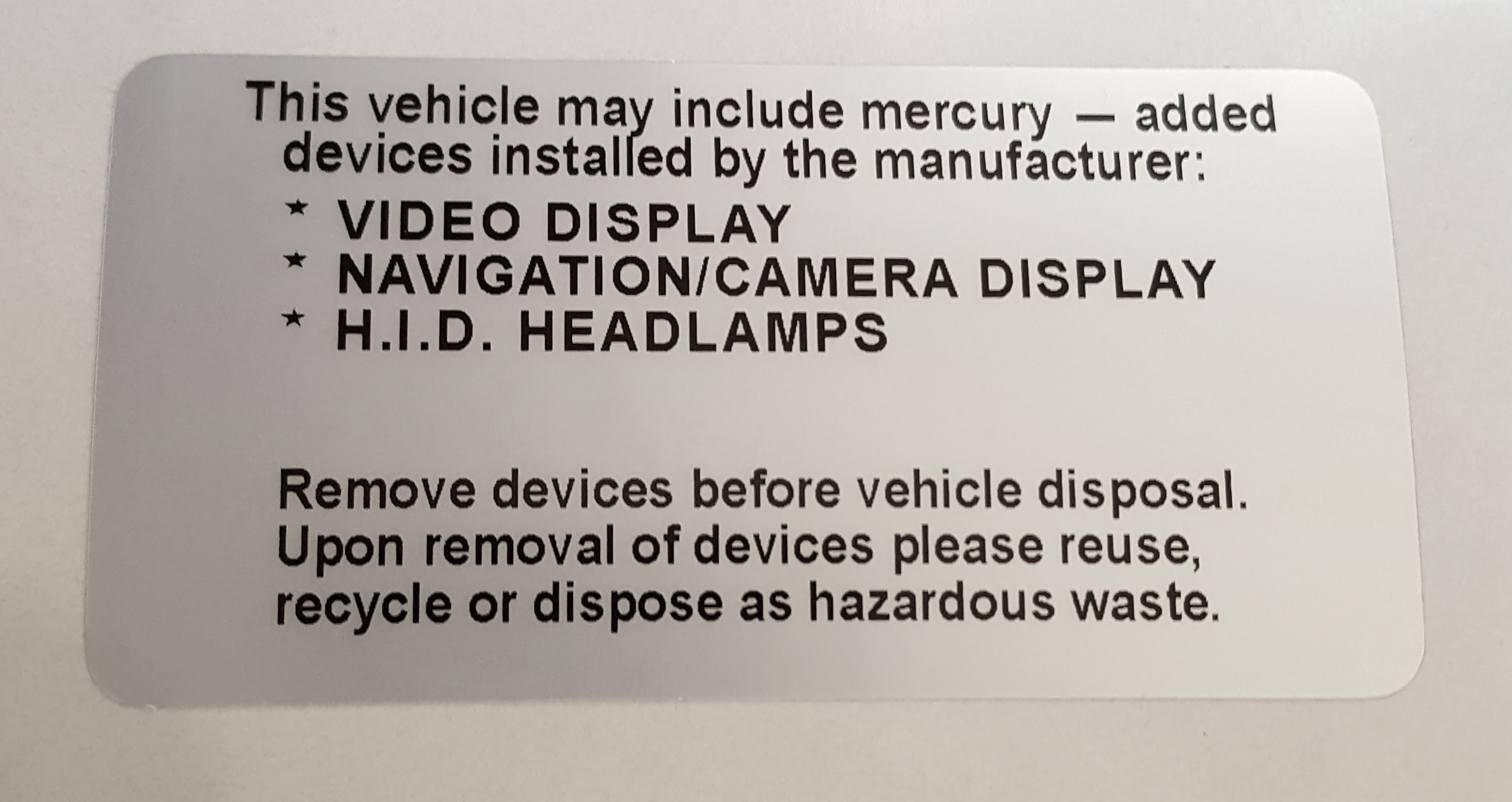 Mercury Disposal Warning Sticker Sticker labels, Labels